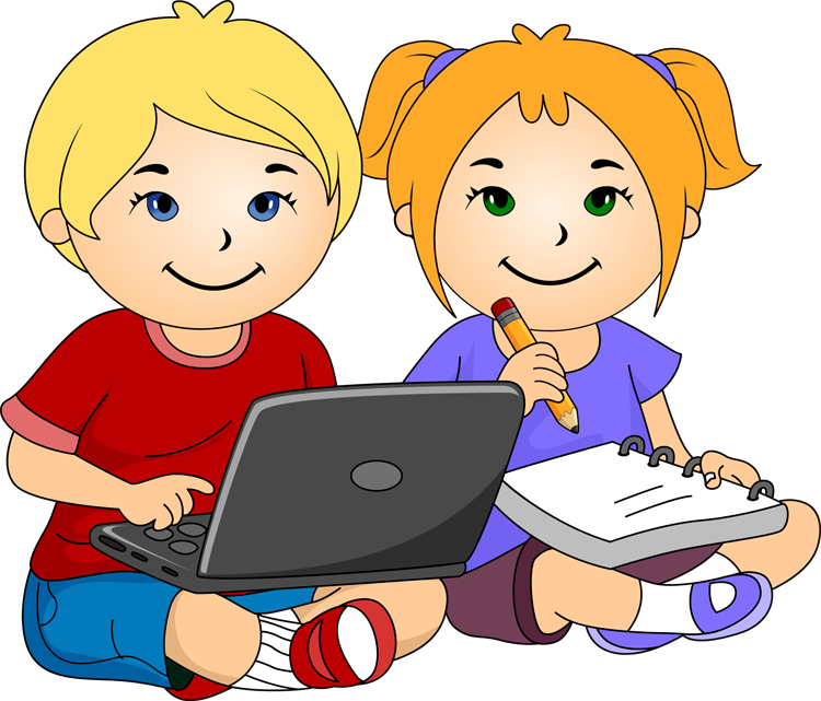 clipart girl and boy school
